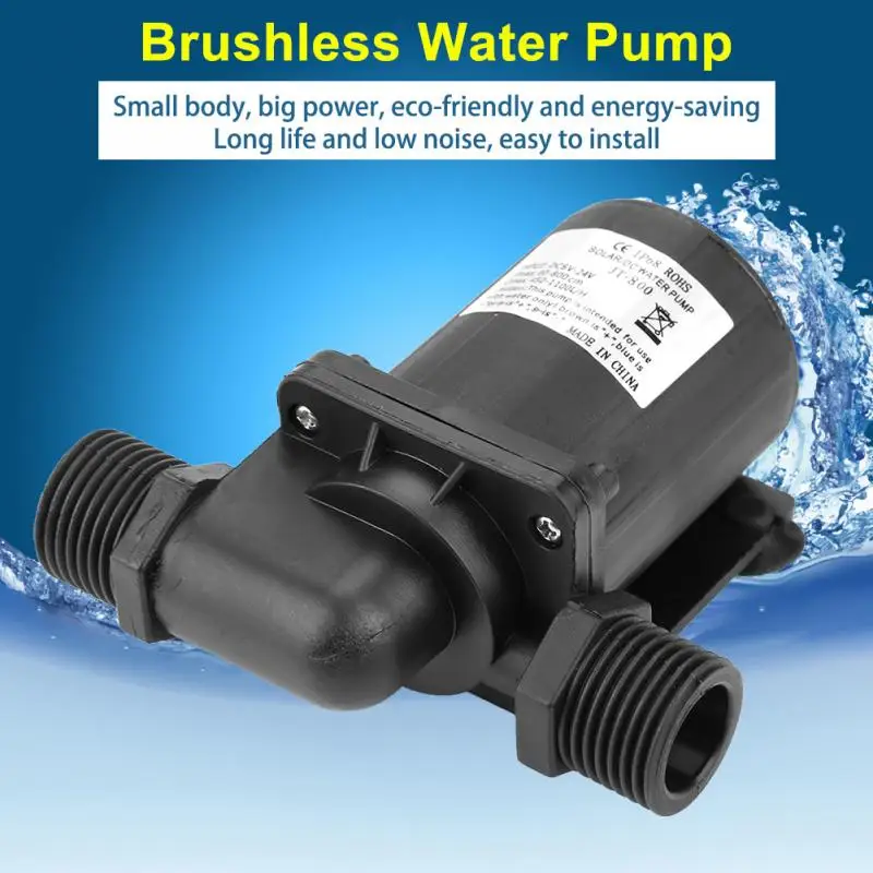 

Brushless Water Pump Mini High Hydraulic Head DC Boost Water Pump 24V JT-800D-24 Flow 1000L/H -40-100 Celsius