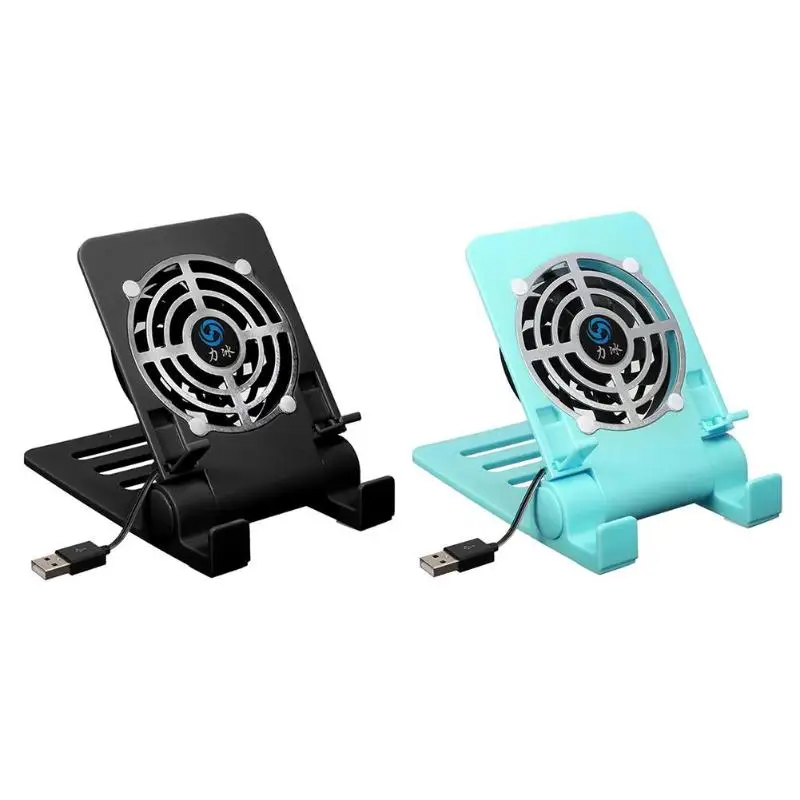

180 Degree Adjustable Mini Foldable Desktop Collapsible Phone Holder ABS USB Slient Bracket w/ Cooling Fan for Phone Tablet