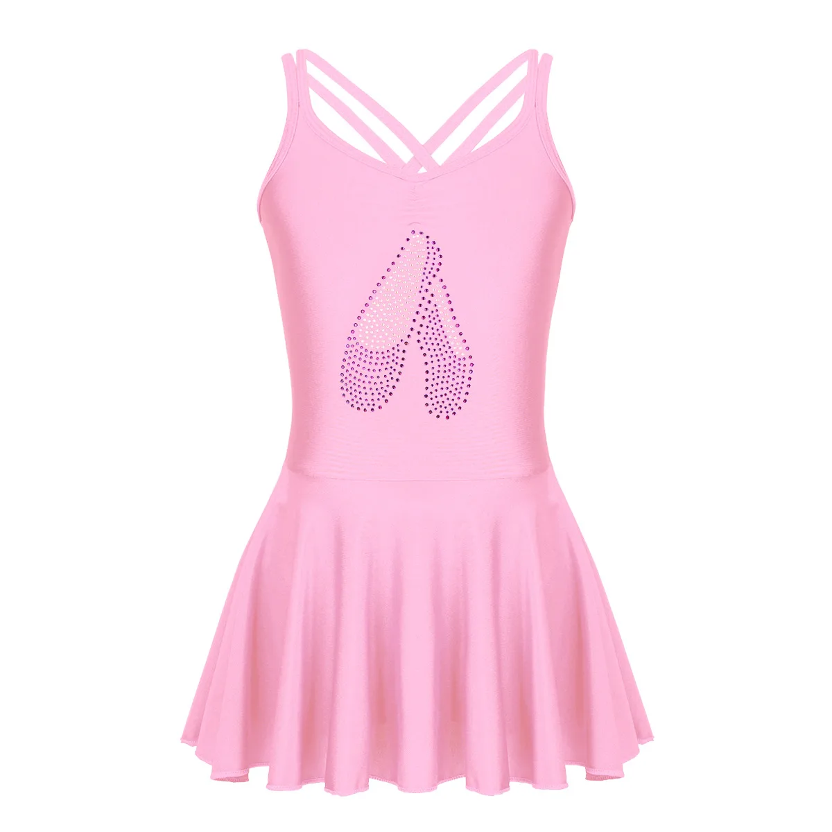 Shiny Toddler Girls Hallow-Out Ballet Leotard Ruffled Tutu Dress