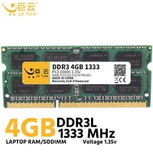 Ju Yun DDR3L 4 Гб 1333 МГц ОЗУ память для ноутбука 1066 1600 МГц ноутбук совместимый 8 Гб 2 Гб напряжение 1,35 в