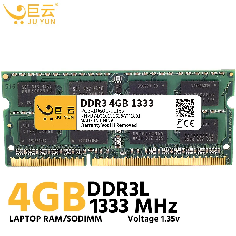 Оперативная память Ju Yun DDR3L 4 Гб 1333 МГц ОЗУ для ноутбука 1066 1600 совместима с