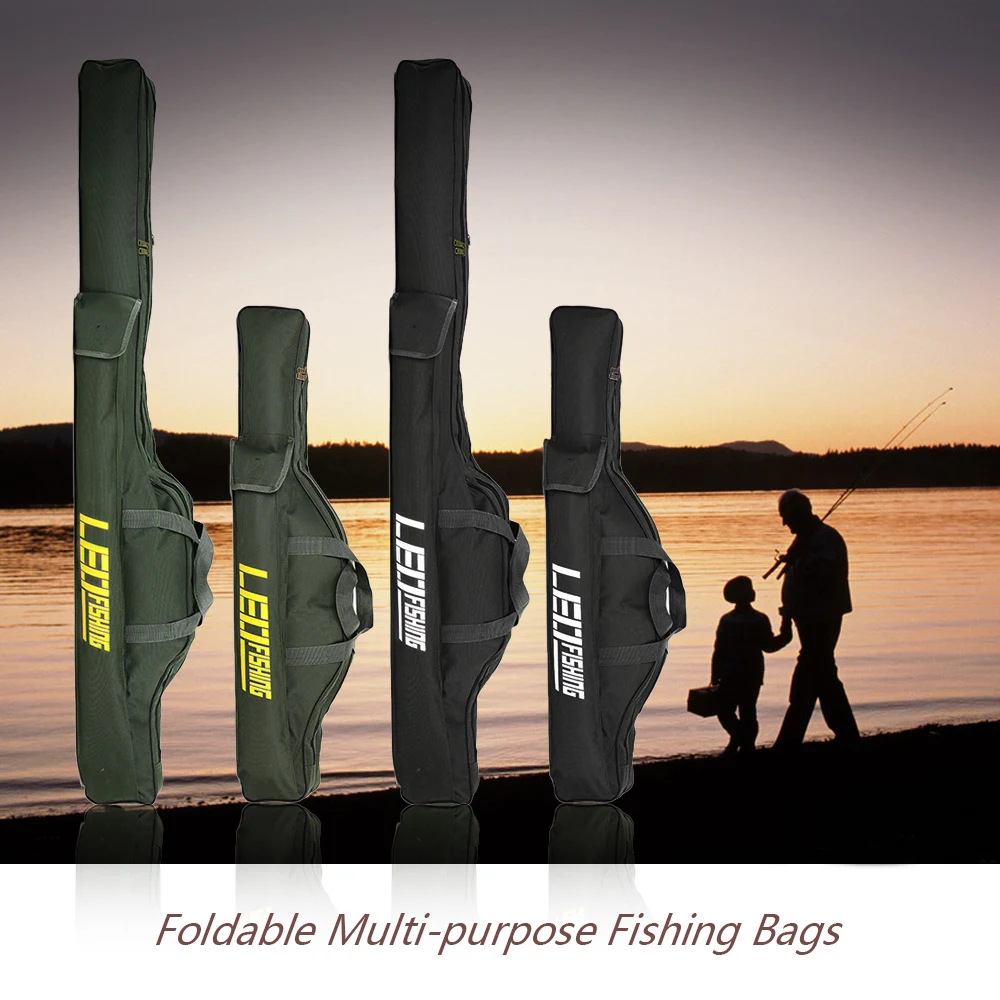 

LEO 100cm/150cm Fishing Bags Foldable Multi-purpose Fish Rod Bag Zipped Case Fishing Tackle Storage Bags Pouch Holder 27746