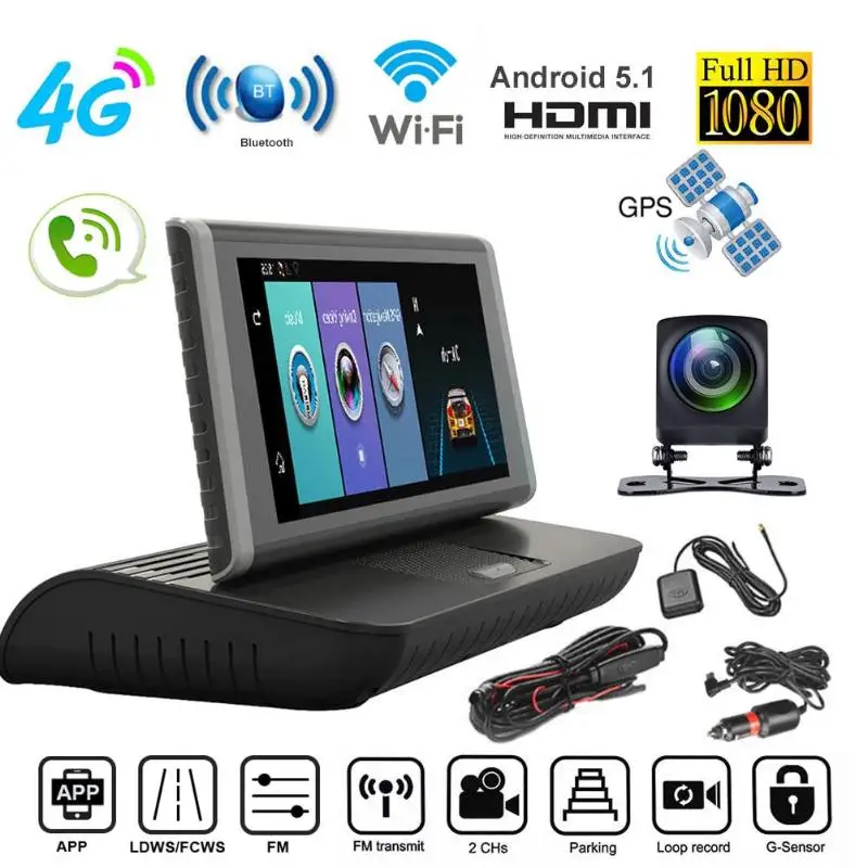 Phisung E02 8 &quotприборная панель портативный автомобильный DVR видеорегистратор 4G WiFi