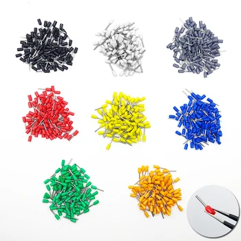 

E0508 E1008 E1508 E7508 E2508 E4009 E6012 Tubular Wire Connector Terminal Cable Crimp Cable Sleeve for 0.5-6mm2, 22-10AWG 100pcs