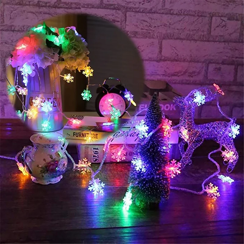 1.5m LED Christmas Tree Snow Flakes Led String Fairy Light Xmas Party