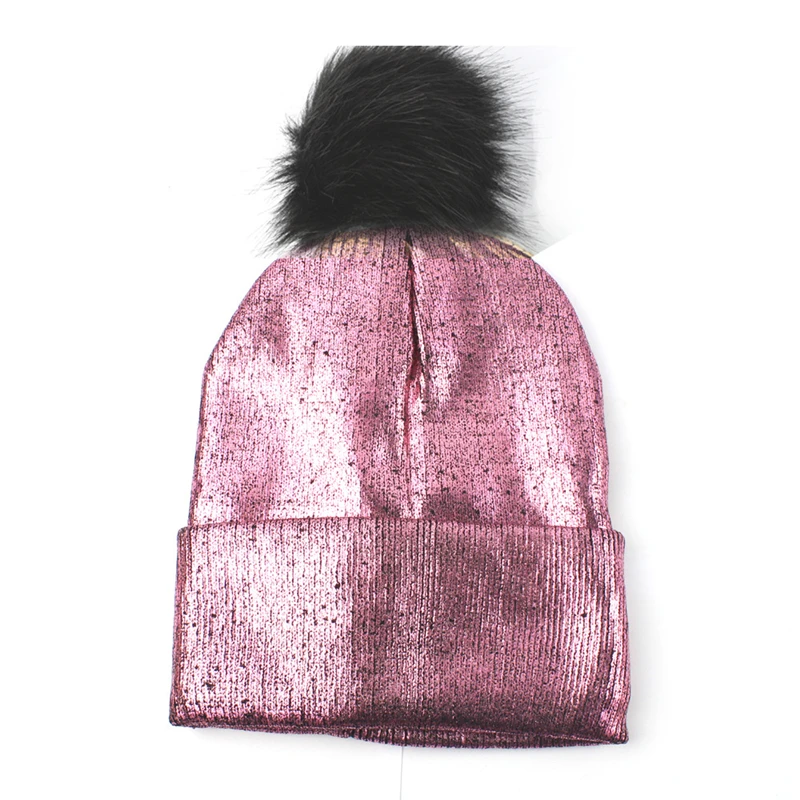 Зимняя вязаная шапка с блестками женская брендовая Высококачественная зимняя женская шапка из меха кролика с помпонами вязаная Блестящий шарф