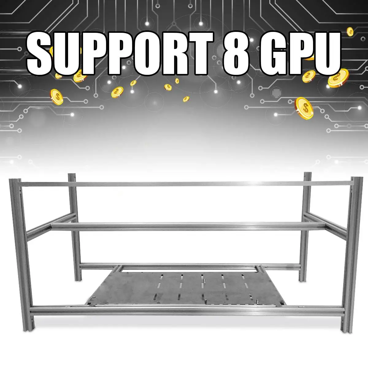 LEORY Open Air Mining Rig Non-Stackable Frame Case For 8 GPU ETH BTC Ethereum New Computer Mining Case Frame Server Chassis LEORY Open Air Mining Rig Non-Stackable Frame Case For 8 GPU ETH BTC Ethereum New Computer Mining Case Frame Server Chassis