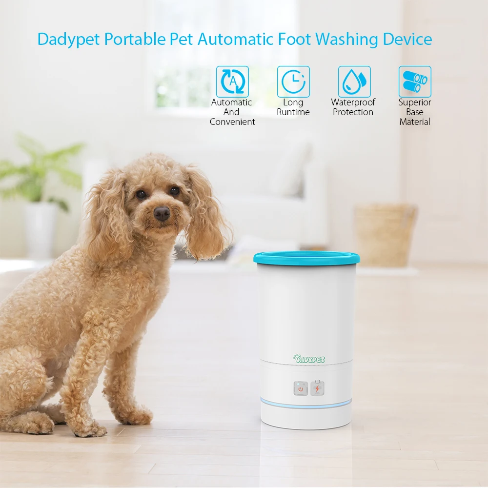 

Pet Cats Dogs Foot Clean Cup Dogs Cats Cleaning Tool Pet Feet Cleaner Long Runtime for Dogs Cats Foot Cleaning Supplies