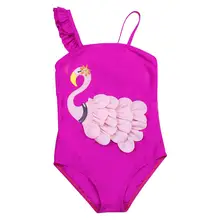 Летняя одежда для купания для девочек; детский слитный купальник с рюшами на подтяжках; милые детские купальники с рисунком лебедя; костюмы для девочек