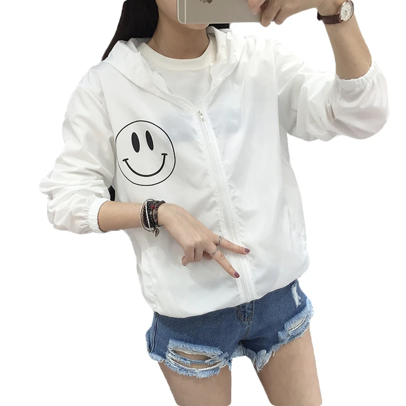 

Women Basic Jacket New Fashion Hooded Thin Outwear High Quality Windbreaker Female Summer/Spring Sunscreen Jacket 25