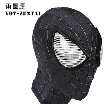 

YOY-ZENTAI High Quality Black Spider Man Mask With Relief Webs Raimi Spider Man Face Mask For Halloween