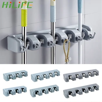 

HILIFE Magic Plastic Mop Holder Broom Holder Wall Mounted Kitchen Storage 3 Styles Multi-Functional Broom Holder Tool