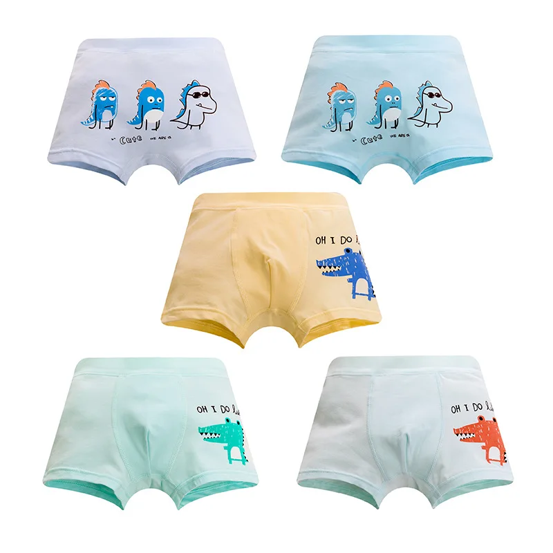 5 Pcslot Children Underwear for Boys Panties Cotton Boxer Briefs for Boy Shorts Baby Panties Kids Dinosaur Pantie 2-10 yesrs