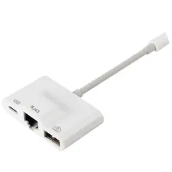 RJ45 Ethernet LAN проводной сетевой адаптер компактный для iPhone Ethernet адаптер для кабель для IPad зарядное устройство Многофункциональный USB порт 3 в