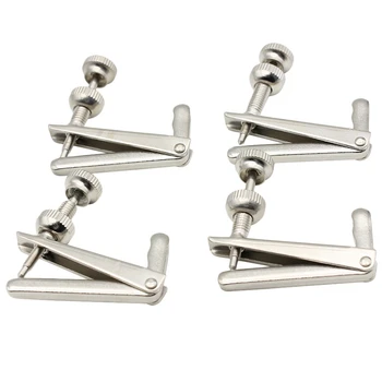 

4 Pcs 3/4-4/4 Silver Cello Fine Tuner Fiddle String Adjuster Accessories Parts