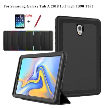 

Case For Samsung Galaxy Tab A A2 2018 10.5 inch T590 T595 T597 SM-T590 Smart Cover Funda Tablet Hard Skin Stand Shell +Film+Pen