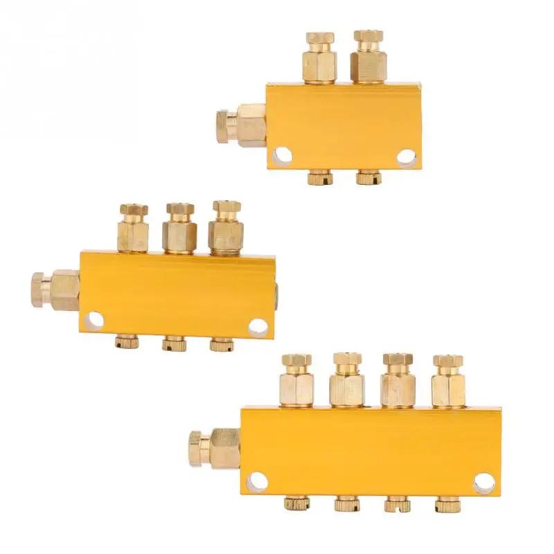 Латунный Регулируемый масляный распределитель значение коллектора блок 6 мм вход 4 мм выход