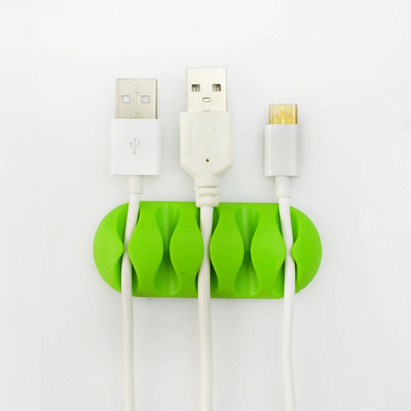 

1PCS Five Holes Cable Holder Protector Management Device Organizer Desktop Plug Silicone Wire Retention Clips Power Cord Winder