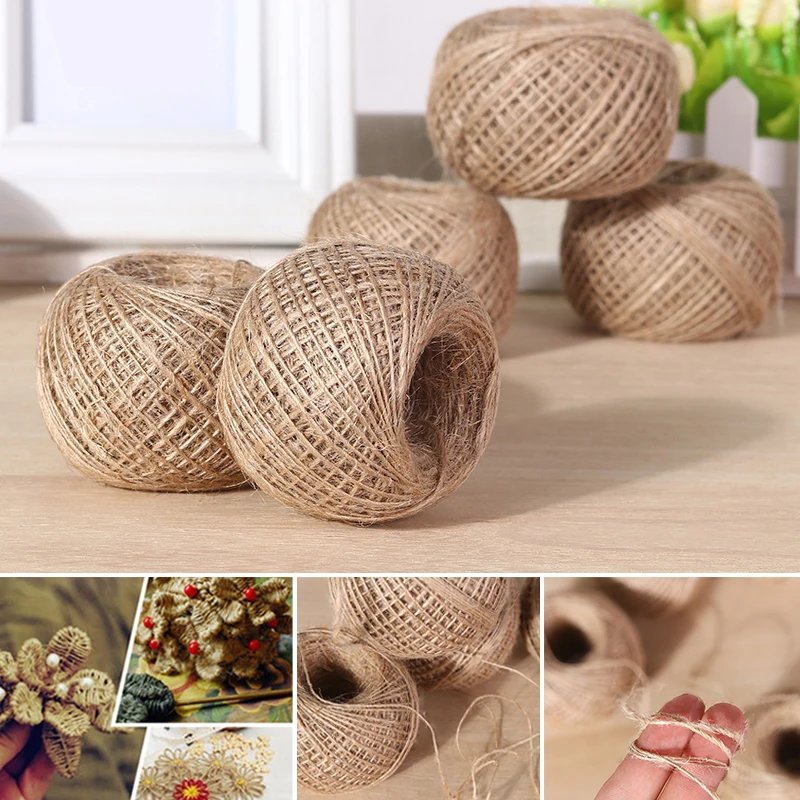 

100m/328ft Natural Linen Rope Burlap Twine Hemp Rope Cord String Home Decor Diy Tools Parts For Home Diy