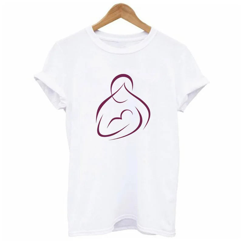 

19 explosions tide brand couple summer dress pregnant mother love line pattern personality loose t-shirt