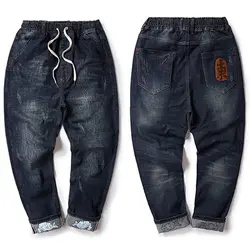 Осень-Зима Большие размеры джинсы M-8xl плюс мужские джинсы в китайском стиле Штаны Хлопок Мужской военный длинные штаны Свободные Штаны 150 кг