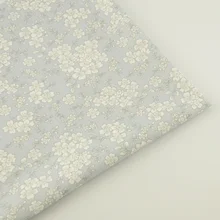 Хлопковая ткань Tecido лоскутное домашнее текстильное изделие Teramila ткани постельные принадлежности декоративная ткань стеганое шитье серый цветок Ткань Ремесло