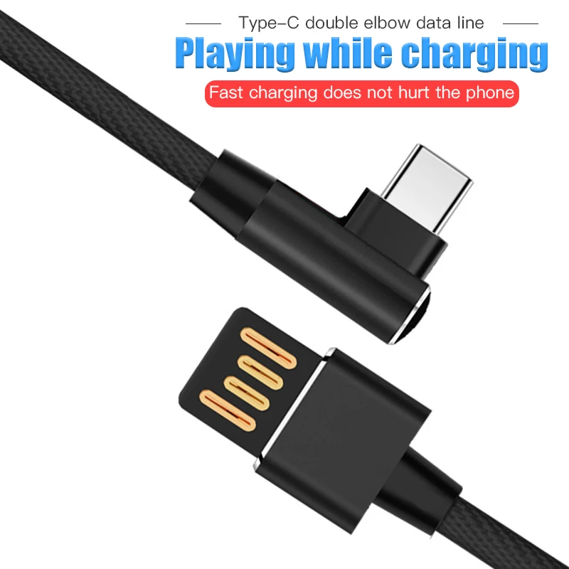 90 градусов Тип usb C Реверсивный быстрой зарядки данных Зарядное устройство Micro USB