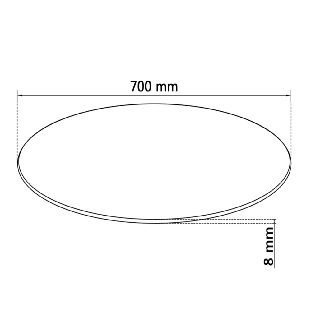 vidaXL Table Top Tempered Glass Round 700 mm 243628