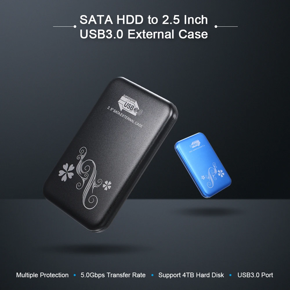 2.5 Inch Notebook SATA HDD Case To Sata USB 3.0 Converter Adapter External Case 4TB Hard Disk Drive Box External HDD Enclosure