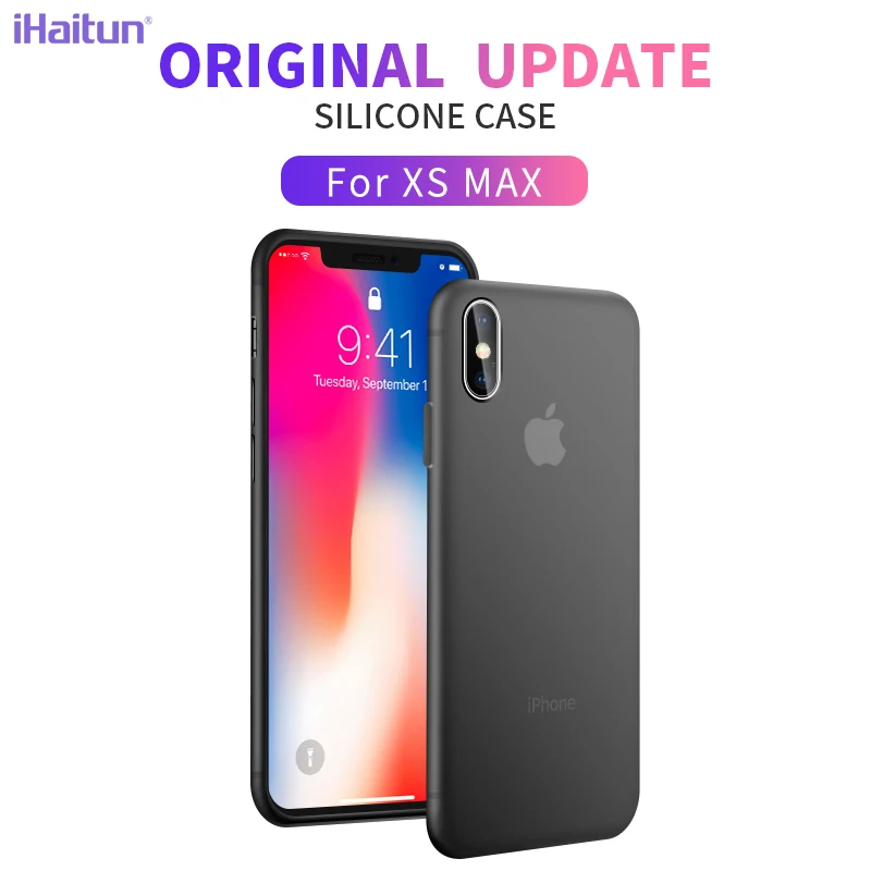 iHaitun Luxury Silicone Case For iPhone XS MAX XR X Cases Ultra Thin Transparent Back Cover Soft Slim |