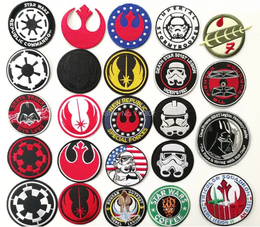 

501STLEGION Star wars Captain America iron on patches biker vest patch movie TV embroidery appliques badge sewing supplies