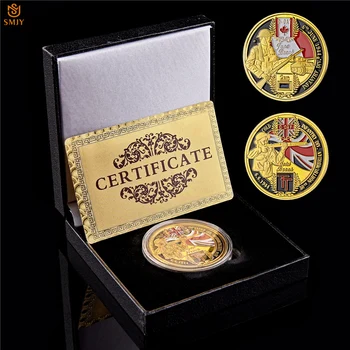 

Euro Collectible Coin WW II French Normandy Landing Battle Gold Plated Metal Military Challenge Token Coin W/Lucky Box