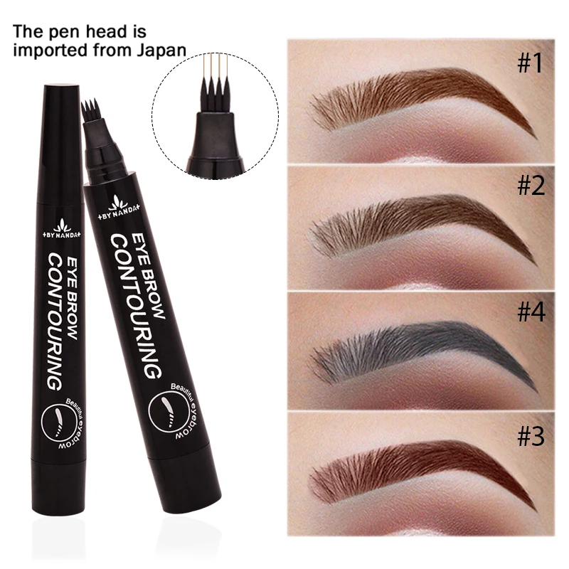 

Waterproof Microblading Pen Paint For Eyebrow Tattoo Pen 4 Heads Liquid Eye Brow Makeup Ink Pencil Beauty Cosmetic Long Lasting