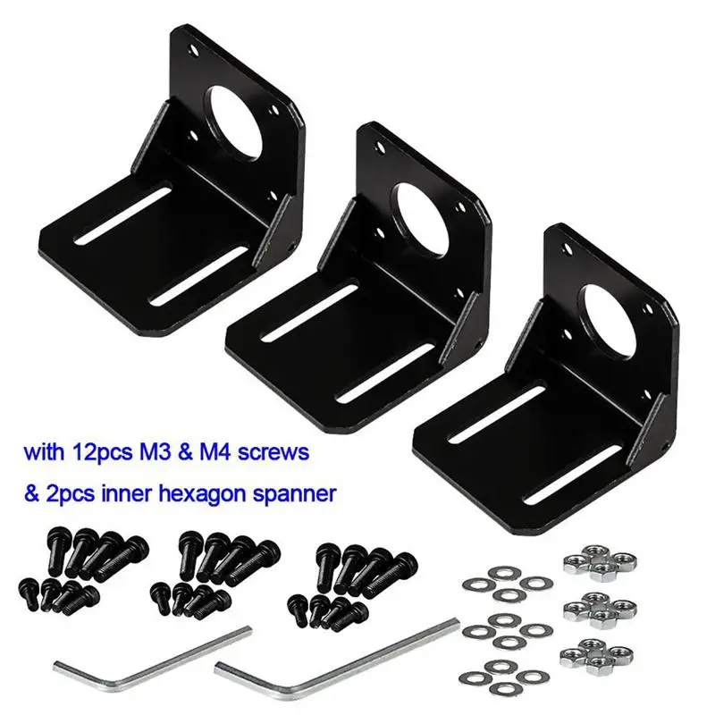 

3Pcs L Shaped Mounting Bracket for Nema 17 Stepper Motor with Screws Inner Hexagon Spanner