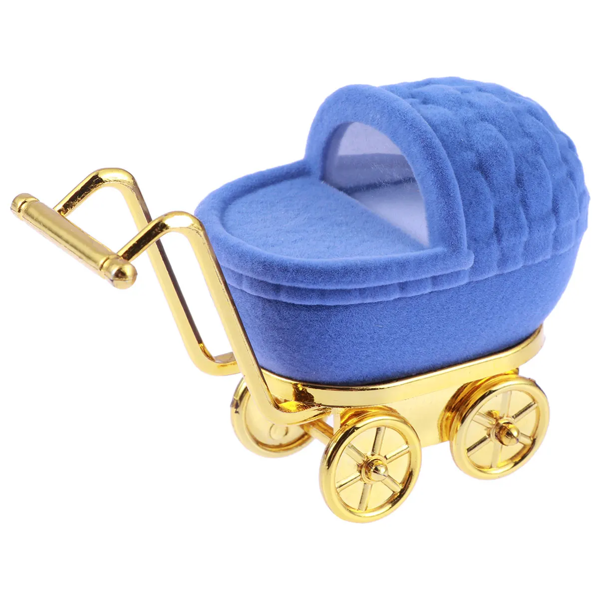 

1PC Shopping Cart Shape Jewelry Box Flannel Wedding Cartoon Featival Lovely Rings Necklace Earrings Holder Container Casket