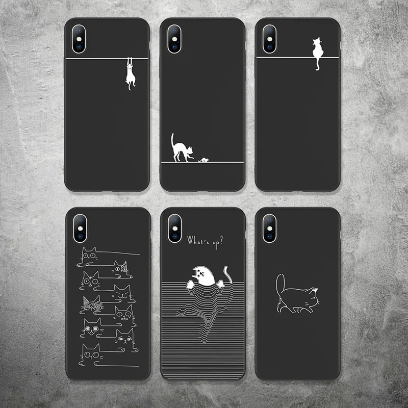 

Lovebay Phone Case For iPhone 11 6 6s 7 8 Plus X XR XS 11Pro Max 5 5s Cartoon Funny Cat Soft TPU For iPhone 11 Phone Case Cover