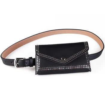 

2019 New Fashion Rivet Waist Bags For Women Belt Bag Female PU Leather Crossbody Bags Shoulder Small Phone Women's Bags