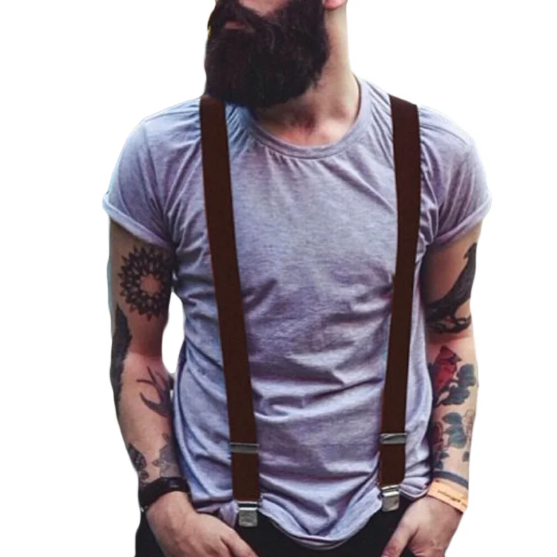 Colorful Adjustable Suspender Brace Belt for Men and Women, Clip-on Unisex Pants Braces with Fully Elastic Y-back Straps image 3
