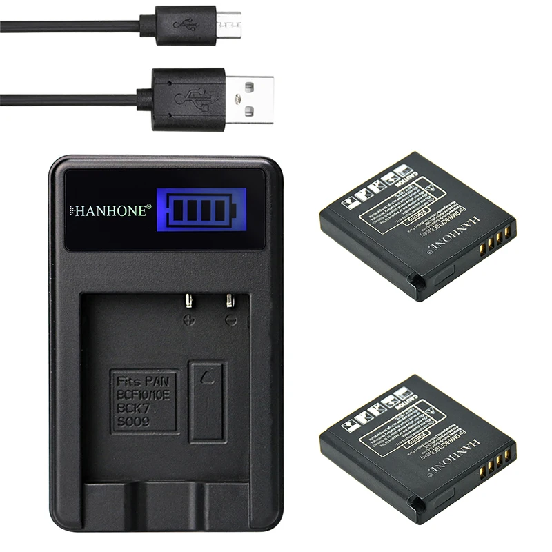 2 шт. аккумулятор 1900 мАч и зарядное устройство USB с ЖК дисплеем для камеры Panasonic Lumix