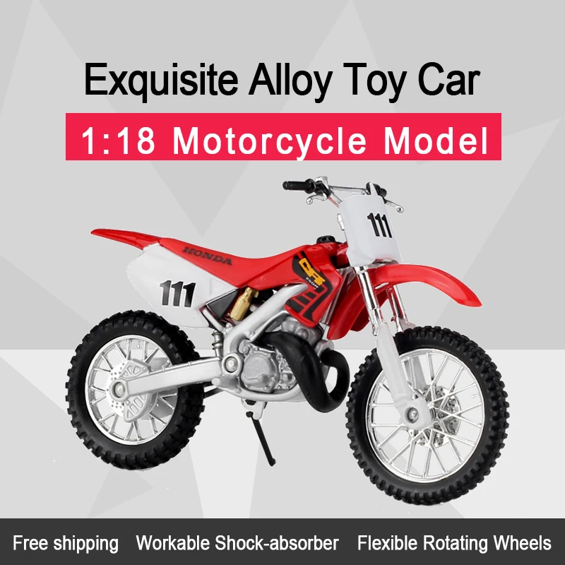 MAISTO 1:18 HON & DA CR250R Литая модель мотоцикла из сплава работающая Коротковолновая
