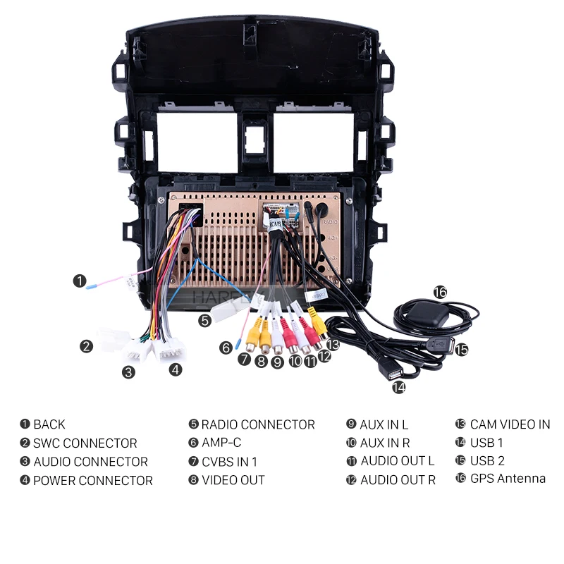 Perfect Harfey Android 8.1/7.1  9" 2 Din Car Radio Quad Core GPS Navigation Headunit Player For 2007 2008 2009 2010 Toyota OLD Corolla 4