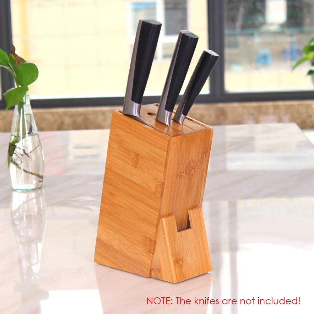 

Kitchen Knife Tool Holder Shelf Rack Storage Bamboo Knife Block Toolframe Cutting Tool Stand for Chef Knife Set
