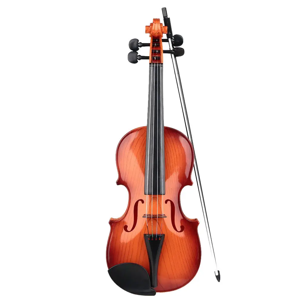 1 piece brown children's plastic violin can play the simulation violin