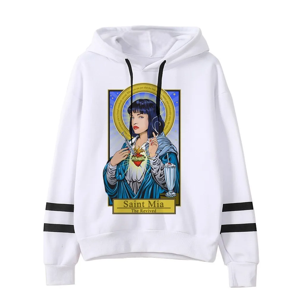 Новинка 2019 Толстовка Оверсайз с капюшоном криминальной фантастики Mia Wallace