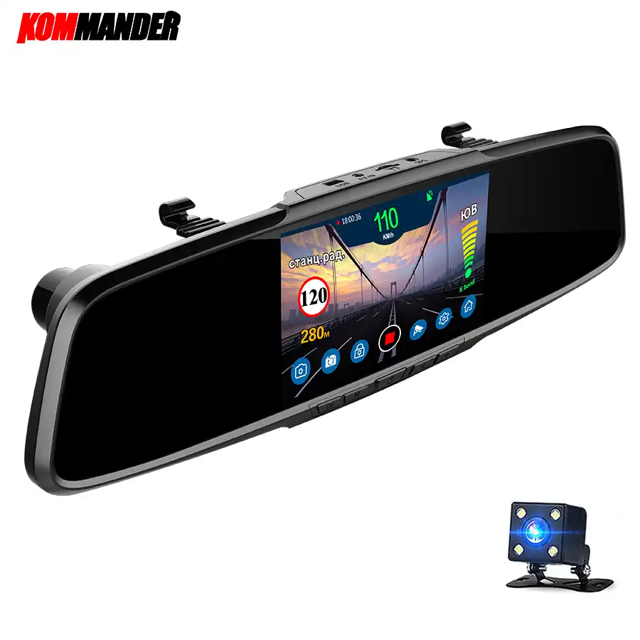 Kommander Mirror Radar Detector Anti Radar CAR Detector with GPS 3 in 1