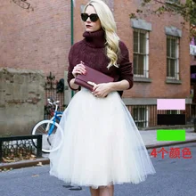 Толстая шестислойная газовая плиссированная юбка-пачка из тюля с высокой складкой, короткая летняя женская сетчатая юбка