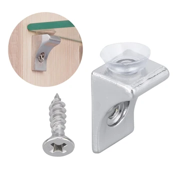 

20 PCS Glass Wood Shelf Supports with Suction Cups 7 Shaped Shelf Pins Pegs with 20 PCS Screws