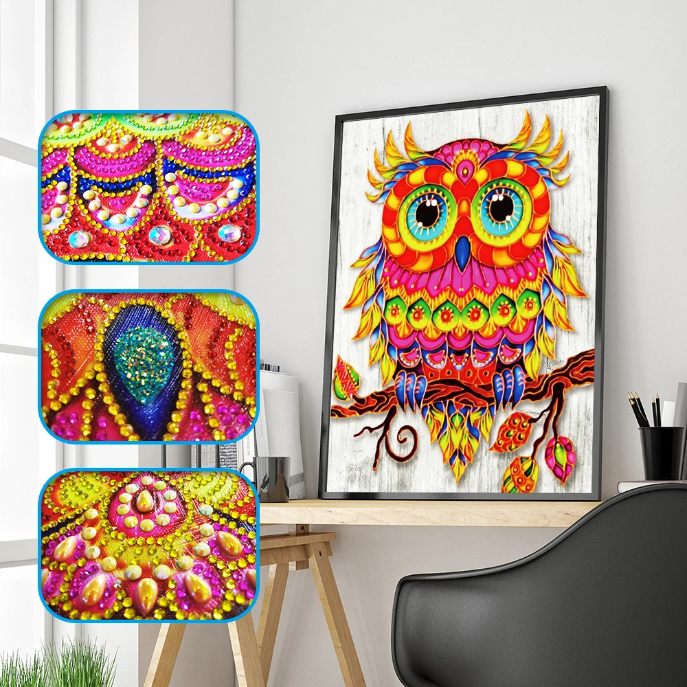 

5D Owl Paints DIY Diamond Painting Embroidery Special Shaped Diamond Painting Cross Stitch Rhinestones Home Decoration