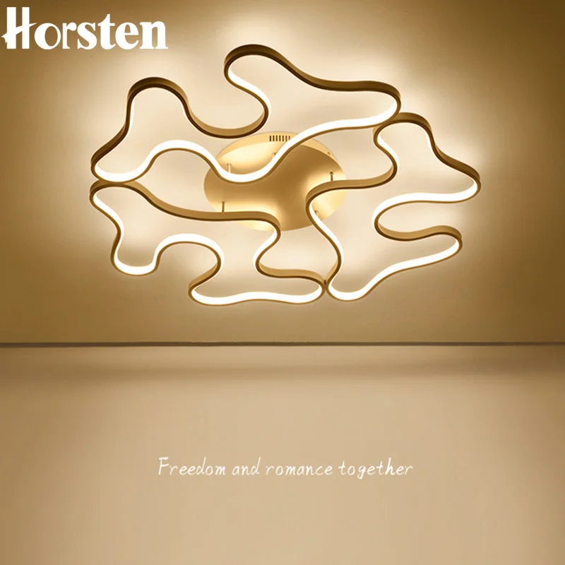 

Led Ceiling Lights Modern Lamp Aluminum Remote Control Dimming Lighting Fixture For Living Dining Bedroom Restaurant Room Light