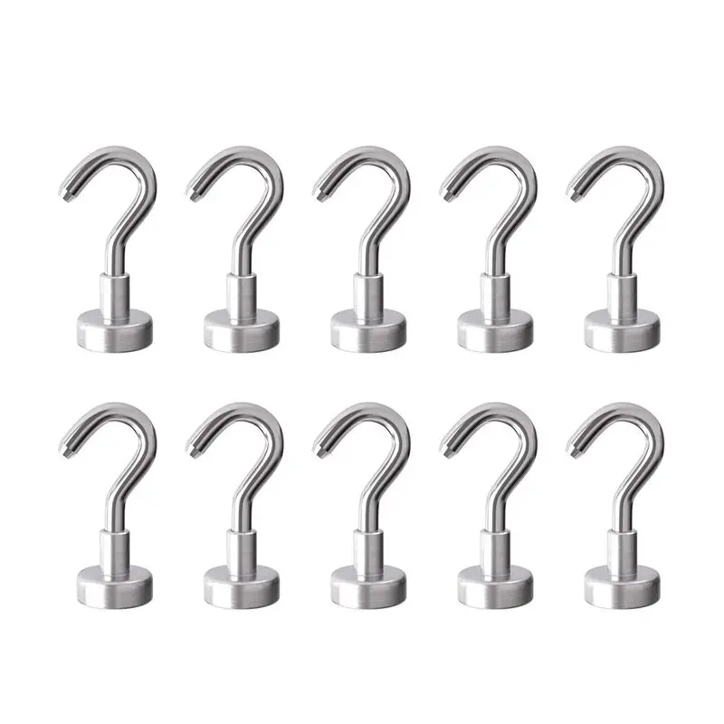 

Magnetic Hooks Heavy Duty Neodymium Hanging Mighty Magnetic Hooks D16 (10 Packs)